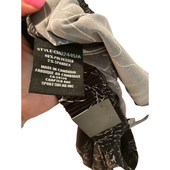 One By Chapter One Jogger Pants Floral Print Mid Rise Black Womens Size L NWT - Picture 4 of 6